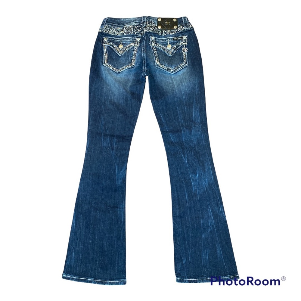 Miss Me Mid-Rise Boot Cut Size 26 Sparkle Waist Jeans